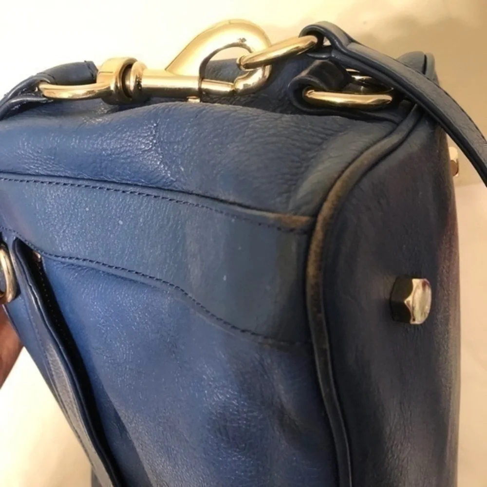Rebecca MINKOFF blue leather satchel two way bag